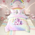 thumbnail image 1 of Erosebridal Initial Letter W Bed in a Bag Full size, Dreamy Unicorn Bed Set, Glitter Stars Decor, Reversible 7pcs, 1 of 5
