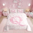 thumbnail image 1 of Erosebridal Initial Q Letter Comforter Sets Queen Size, Cute Bowknot Love Comforters & Duvets, Dreamy Princess Decor, Reversible, 1 of 7