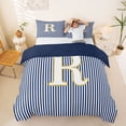 thumbnail image 1 of Erosebridal Initial R Letter Kid Duvet Cover Set, Abstract Stripe Bedding Full, 3 Pieces, No Comforter, 1 of 5