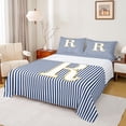 thumbnail image 1 of Erosebridal Initial R Letter Kid Full Size Sheets, Abstract Stripe Bed Sheets, 4 Pieces, 1 of 5