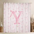 thumbnail image 1 of Erosebridal Initial W Letter Curtains Pack of 2 (52x84), Cute Bowknot 30%-50% Black Out Curtains, Dreamy Princess Decor, 1 of 5