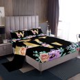 thumbnail image 1 of Erosebridal Initial W Letter Twin Sheet Sets, Princess Rose Bedding Twin Size, Gold Monogrammed Bed Sheets Twin, Breathable Room Decorative, 3pcs, 1 of 7