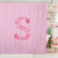 thumbnail image 1 of Manfei Initial Waterproof Shower Curtain 72Wx72L Christmas Bathroom Curtain, Pink H, 1 of 5