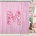 thumbnail image 1 of Manfei Initial Waterproof Shower Curtain 72Wx72L Christmas Bathroom Curtain, Pink N, 1 of 5