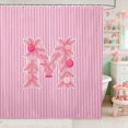 thumbnail image 1 of Manfei Initial Waterproof Shower Curtain 72Wx72L Christmas Bathroom Curtain, Pink N, 1 of 5