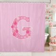 thumbnail image 1 of Manfei Initial Waterproof Shower Curtain 72Wx72L Christmas Bathroom Curtain, Pink T, 1 of 5