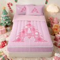 thumbnail image 1 of Manfei Initial Zipper Full Size Comforter Sets with Fitted Sheet and 2 Pillowcases Christmas Zipper Bedding Set, Pink Z, Pink Reversible, 1 of 7