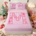 thumbnail image 1 of Manfei Initial Zipper Twin Comforter Sets with Fitted Sheet and 2 Pillowcases Christmas Zipper Bedding Set, Pink N, Pink Reversible, 1 of 7