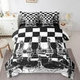 thumbnail image 1 of Erosebridal International Chess Bedding King Size,Chess-Piece Comforter Sets with Sheets,Black White Checkerboard Bedding Sets King Size,Breathable Room Decor Reversible,7pcs, 1 of 6