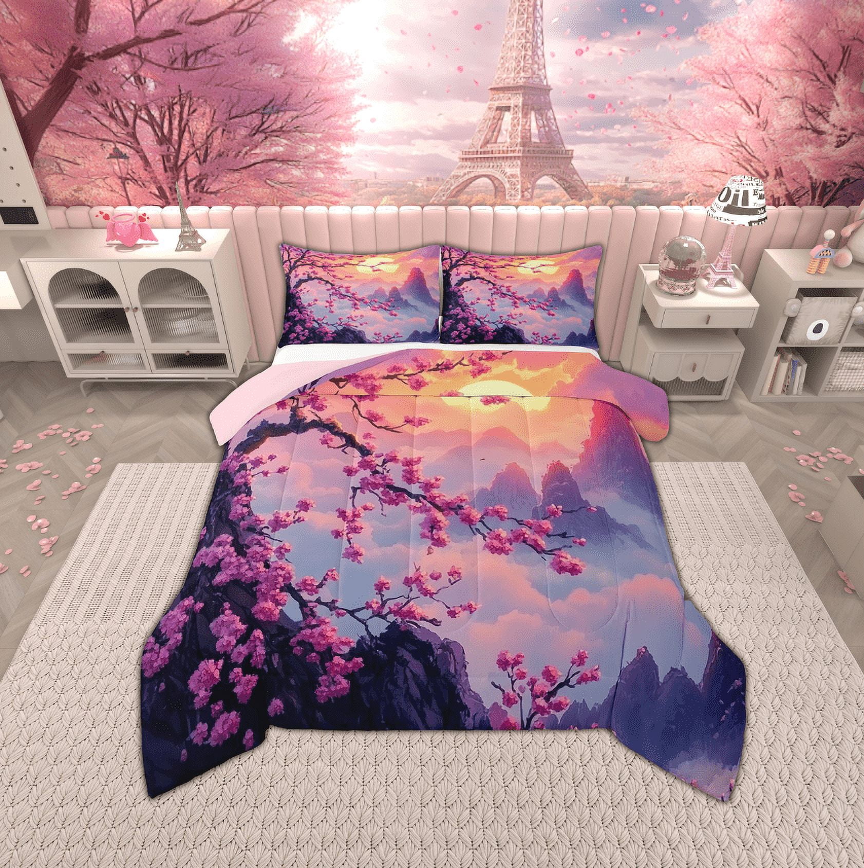 Erosebridal Japanese Style Bedding Sets Twin with Comforter, Chic