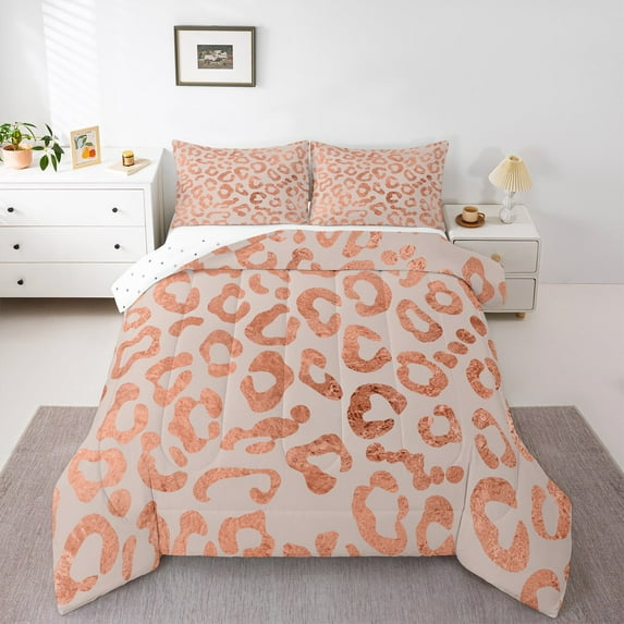 Erosebridal Jungle Animal Comforter Sets Full Size,Cheetah Print Comforters & Duvets,Purple Leopard Print Bedding Full Comforter Set For Teens,Breathable Room Decor Reversible,3 Pieces