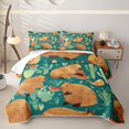 thumbnail image 1 of Erosebridal Jungle Capybara Twin Quilt Set, Green Western Cactus Twin Coverlet Set, 2 Pieces, 1 of 7
