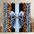 thumbnail image 1 of Erosebridal Jungle Leopard Printed Curtains Pack of 2 (42x84 Each),Blue Cheetah Pattern Bowknot Curtains Blackout For Kids, 1 of 7
