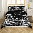 thumbnail image 1 of Erosebridal Jungle Mushroom Duvet Cover Twin, Black White Bedding Sets Twin Size, Mystic Galaxy Decor, Reversible（No Comforter）, 1 of 7