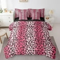 thumbnail image 1 of Erosebridal Jungle Wild Animal Bed in a Bag Twin Size,Cheetah Print Bed Set, Pink Line Leopard Print Bedding Twin Size For Teens, Breathable Room Decor Reversible,7 Pieces, 1 of 6