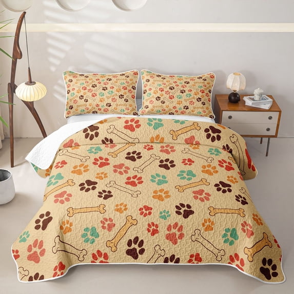 Erosebridal Kawaii Animal Bed Spread Queen for Boys Girls, Cat Kitten Queen Coverlet Set, 3pcs