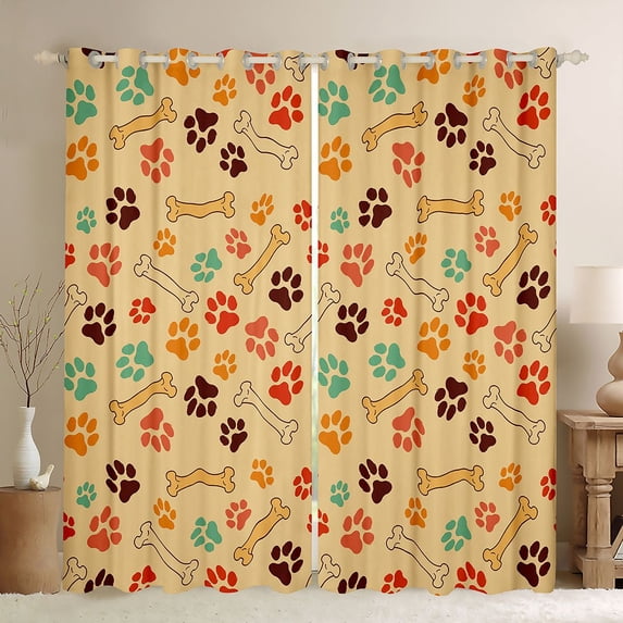 Erosebridal Kawaii Animal Kids Blackout Curtains Set of 2 (52x84 Each), Cat Kitten Window Curtains