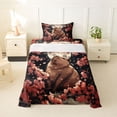 thumbnail image 1 of Erosebridal Kawaii Animals Capybara Twin Sheet Sets,Pink Floral Cherry Blossom Bedding For Kids Girls 3-Piece, 1 of 6