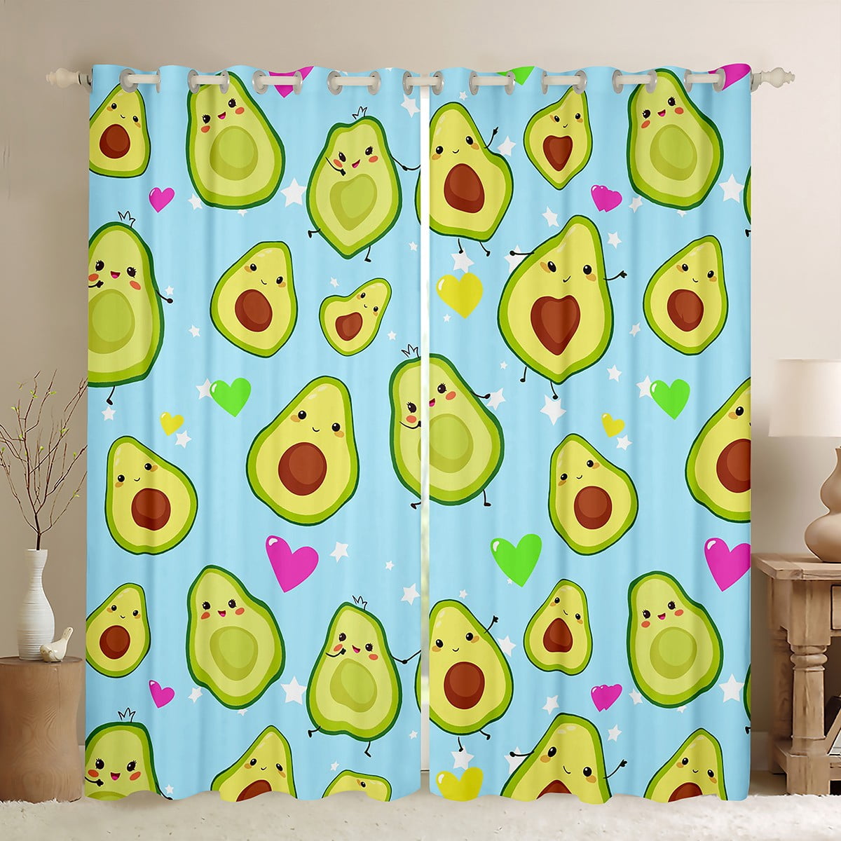 Super Cute Cat Print Blackout Curtains For Kids Room - Kawaii Animal & Polka Dot Design, Blocks Light Perfectly