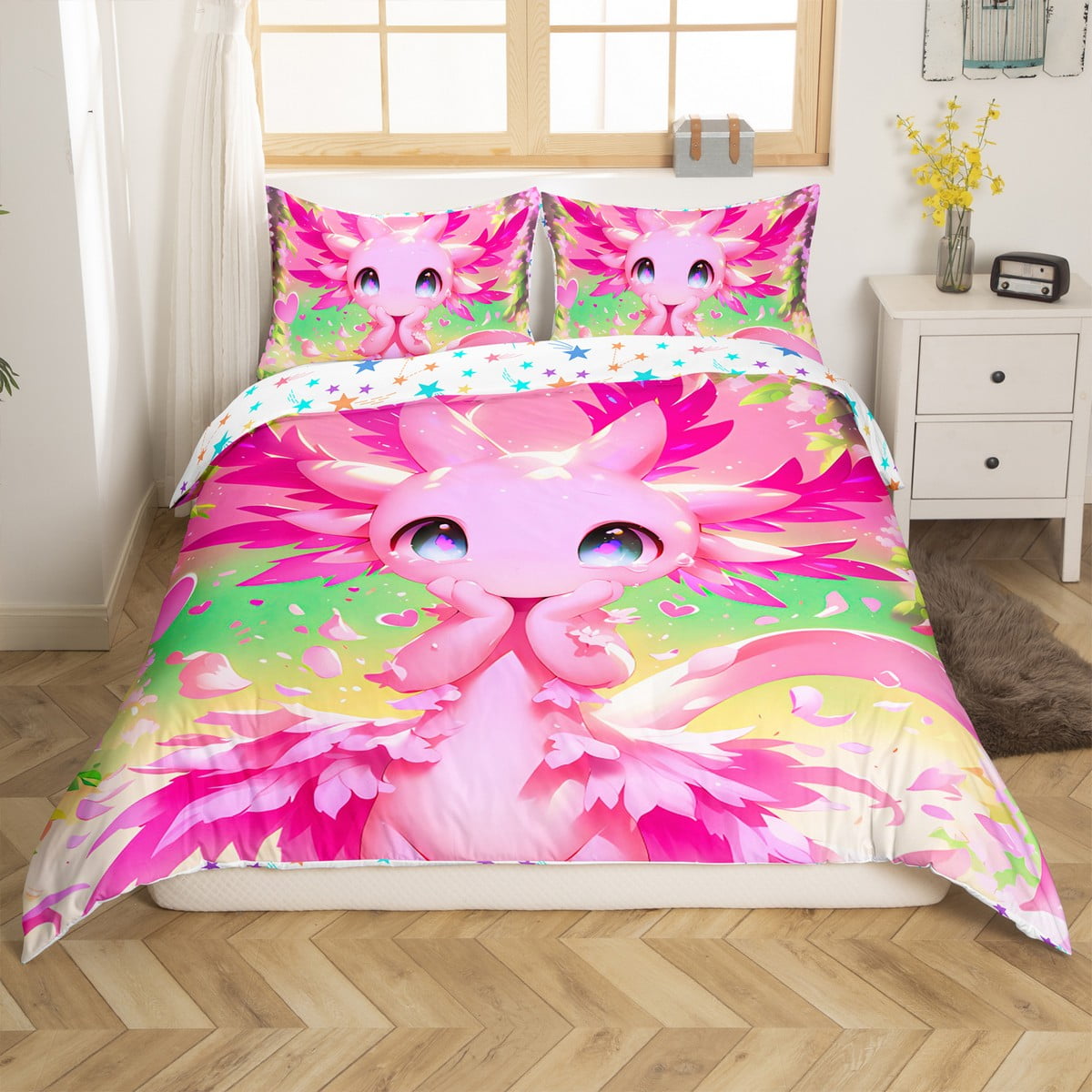 erosebridal-kawaii-axolotl-comforter-cover-king-cartoon-star-print