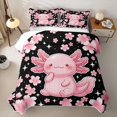 thumbnail image 1 of Erosebridal Kawaii Axolotl Twin Quilt Set,Cherry Blossom Stars Print Twin Coverlet Set For Girls,2-Piece, 1 of 7