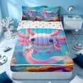 thumbnail image 1 of Erosebridal Kawaii Axolotl Zipper Twin Comforter Sets with Fitted Sheet and 2 Pillowcases, Sea Wildlife Zipper Bedding Set, Polka Dots Reversible, 1 of 7