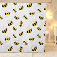 thumbnail image 1 of Erosebridal Kawaii Bee Shower Curtain 72Wx78L,Nature Wildlife Theme Bath Curtain,White Yellow, 1 of 5