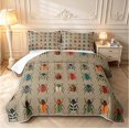 thumbnail image 1 of Erosebridal Kawaii Beetles Twin Quilt Set,Cute Theme Twin Coverlet Set,Tan Red,2pcs,1 Bedspread and 1 Pillowcase, 1 of 7