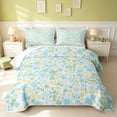 thumbnail image 1 of Erosebridal Kawaii Blossom Twin Quilt Set, Chic Flower Twin Coverlet Set, Polka Dots Reversible, Sky Blue Lemon Green, 2pcs (1 Bedspread and 1 Pillowcase), 1 of 7