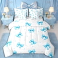 thumbnail image 1 of Erosebridal Kawaii Blue Bow Bedding Comforter Set 7pcs for Teens,Kids Girls Cartoon Polka Dots Queen Bedding Sets,Luxury Bedroom Decor, 1 of 6