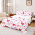thumbnail image 1 of Erosebridal Kawaii Bow Bed Sheets Set King Size,Fairy Bow Tie Print Bedding Sets King Size,Blue Pink Bed Sheets King For Boys Girls,Microfiber Bedroom Decor,4 Pieces, 1 of 7