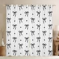thumbnail image 1 of Erosebridal Kawaii Bow Blackout Curtains Set of 2 (52x84 Each) for Girls Women, White Black Stars Window Curtains, 1 of 6