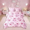 thumbnail image 1 of Erosebridal Kawaii Bow Comforter Set with Sheets Pink Disco Crystal Ball Bed in a Bag Western Cowgirl 7 Piece Bedding Set Twin Size Bow Tie Bed Set for All Season, 1 of 5