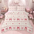 thumbnail image 1 of Erosebridal Kawaii Bow Full Size Comforter Sets, Cute Girl Bedding Sets, Pink Reversible, 1 Comforter and 2 Pillowcases, 1 of 6