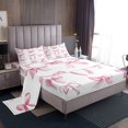 thumbnail image 1 of Erosebridal Kawaii Bow Tie Bed Sheets King,Pink White Bedding King Size,Ribbon Bowknot Sheet Set King,Ultra Soft Cute Room Decor,4 Pieces, 1 of 7