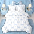thumbnail image 1 of Erosebridal Kawaii Bow Tie Twin Bedding Sets 7-Piece,Blue Princess Bow Knot Bedding Comforter Set,Luxury Bedroom Decor, 1 of 6