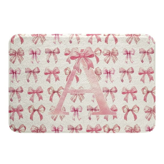 Erosebridal Kawaii Bowknot Bathroom Rugs 16x24,Monogrammed Letter Bathroom Mat,Inital Alphabet Bathtub Mat 16x24,Cute Room Decorative(Non Slip)