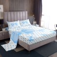 thumbnail image 1 of Erosebridal Kawaii Bowknot Full Sheet Sets,Blue White Bedding Full Size,Cartoon Polka Dots Bed Sheets Set Full Size,Microfiber Teenager Room Decoration,4-Piece, 1 of 7