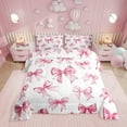 thumbnail image 1 of Erosebridal Kawaii Bowknot Bedding Set Dreamy Princess Style Comforter Set Teen Women,Girly Cute Bow Bedding Comforter Sets Pink Bow Tie Bed Duvet Set 1 Pillow Case, 1 of 9