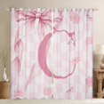 thumbnail image 1 of Erosebridal Kawaii Bowtie Ribbon Curtains Pack of 2 (42x84 Each),Letter C Monogrammed Curtains Blackout For Girls Kids, 1 of 7