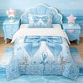 thumbnail image 1 of Erosebridal Kawaii Bowtie Twin Comforter Sets For Ballet Girls Gifts,Fashion Sequin Print Bedding Set For Kids,Reversible,2-Piece, 1 of 7
