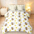 thumbnail image 1 of Erosebridal Kawaii Bug Bee 7 Pieces Full Size Bedding Sets,Lovely Floral Full Size Bed in a Bag,White Brown,Light Gray Reversible, 1 of 7