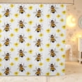 thumbnail image 1 of Erosebridal Kawaii Bug Bee Shower Curtain 72Wx84L,Lovely Floral Bathroom Shower Curtain,White Brown, 1 of 5