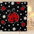 thumbnail image 1 of Erosebridal Kawaii Bug Ladybug Shower Curtain 72Wx84L,Lovely Daisy Flowers Bathroom Shower Curtain,Black Red, 1 of 5