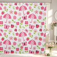 thumbnail image 1 of Erosebridal Kawaii Butterfly Flowers Shower Curtain 72Wx72L,Cute Bug Ladybug Bathroom Curtain,Red Pink, 1 of 5