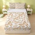thumbnail image 1 of Erosebridal Kawaii Butterfly Zipper Queen Comforter Set with Fitted Sheet and 2 Pillowcases, Cartoon Animal Zipper Bedding Set, Reversible, Champagne Gold, Reversible, 1 of 7