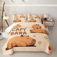 thumbnail image 1 of Erosebridal Kawaii Capybara Boys Girls Quilt King, Cartoon Stars Print King Coverlet Set, 3-Piece, 1 of 7