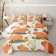 thumbnail image 1 of Erosebridal Kawaii Capybara Quilt Full for Boys Girls, Summer Leaf Plant Full Bedspread Sets, 3 Pieces, 1 of 7