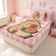 thumbnail image 1 of Erosebridal Kawaii Capybara Zipper Queen Comforter Set with Fitted Sheet and 2 Pillowcases, Cute Animal Zipper Bedding Set, Pink Reversible, 1 of 7