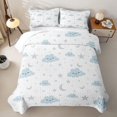 thumbnail image 1 of Erosebridal Kawaii Cartoon Stars Quilt Full,Smiley Cloud Moon Full Bedspread Sets For Girls,3pcs, 1 of 7